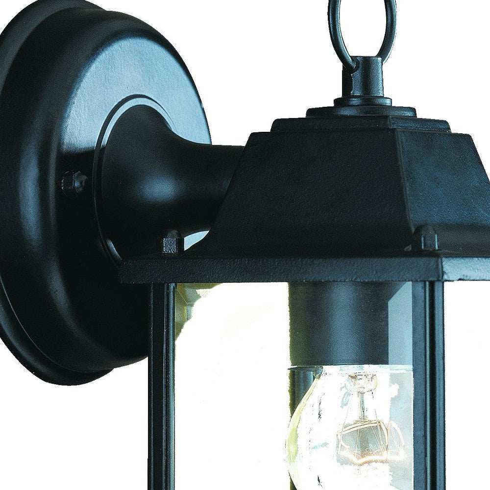 Matte Black Hanging Glass Lantern Wall Light - Homeroots - Flyclothing LLC