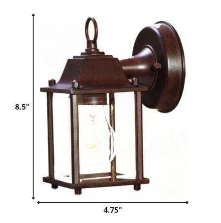 Dark Brown Hanging Glass Lantern Wall Light - Homeroots - Flyclothing LLC