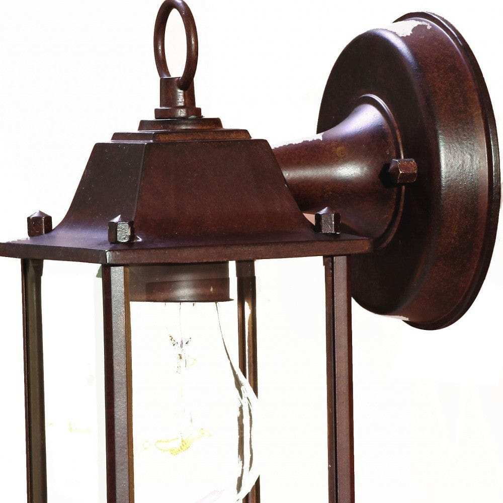 Dark Brown Hanging Glass Lantern Wall Light - Homeroots - Flyclothing LLC