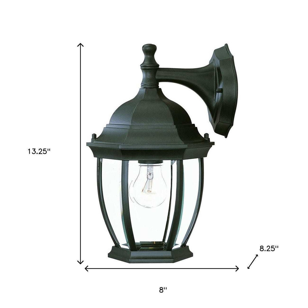 Matte Black Wide Hanging Lantern Wall Light - Homeroots - Flyclothing LLC