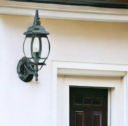Matte Black Ornamental Glass Globe Wall Light - Homeroots - Flyclothing LLC