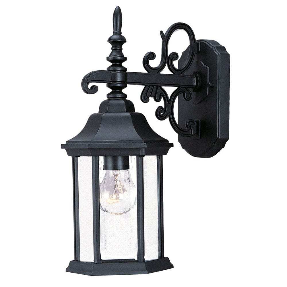 Petite Matte Black Domed Hanging Glass Lantern Wall Light - Homeroots - Flyclothing LLC
