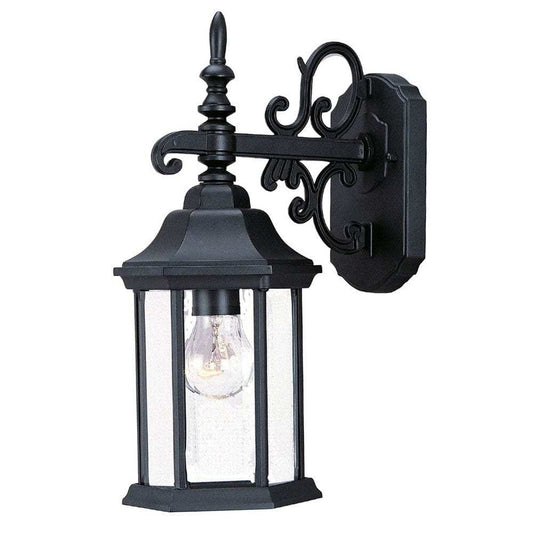 Petite Matte Black Domed Hanging Glass Lantern Wall Light - Homeroots - Flyclothing LLC