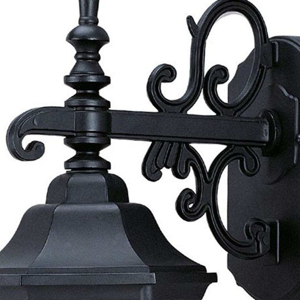 Petite Matte Black Domed Hanging Glass Lantern Wall Light - Homeroots - Flyclothing LLC