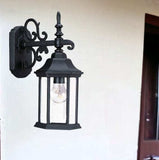 Petite Matte Black Domed Hanging Glass Lantern Wall Light - Homeroots - Flyclothing LLC