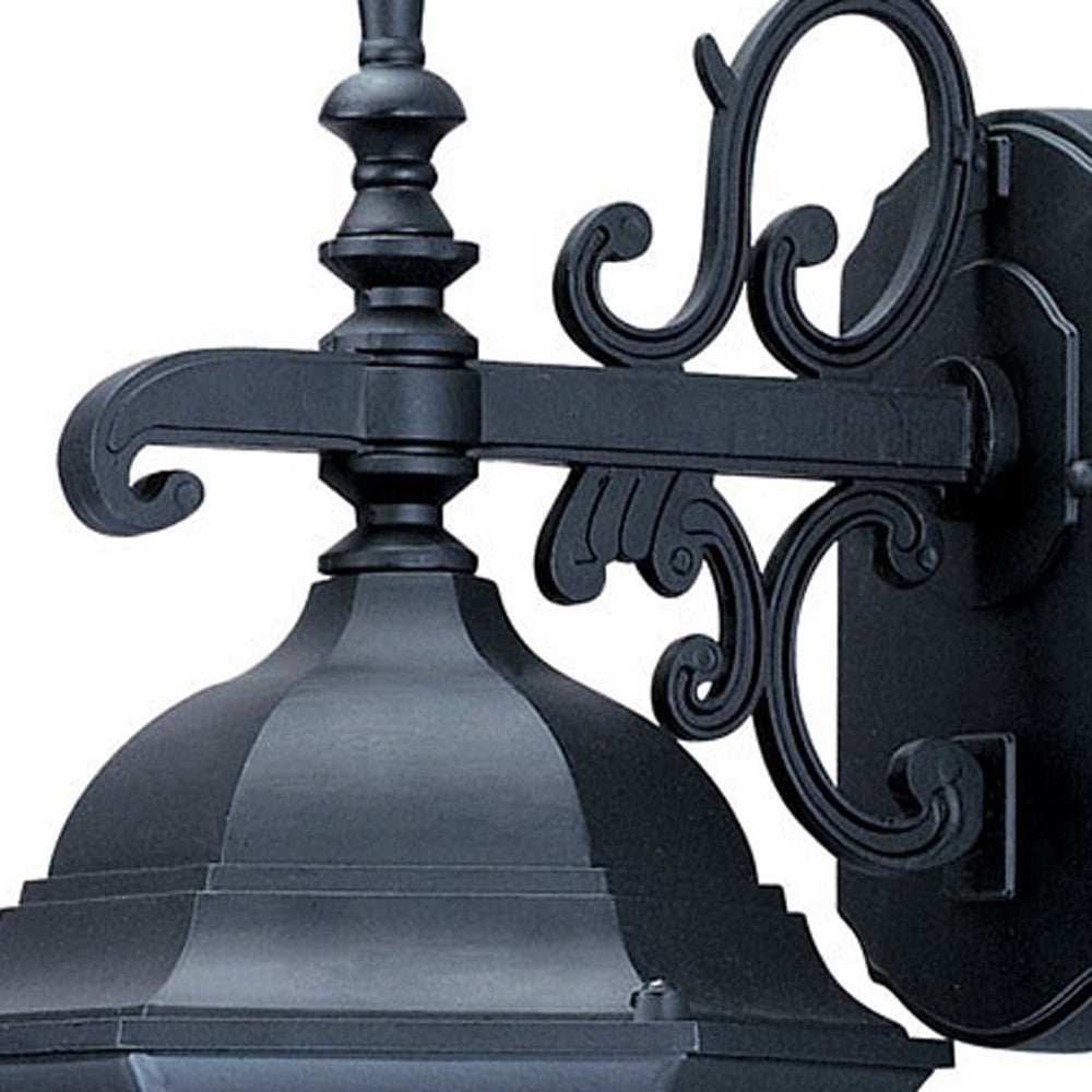 Narrow Matte Black Domed Hanging Glass Lantern Wall Light - Homeroots - Flyclothing LLC