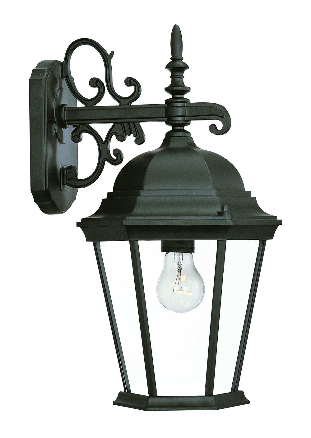 Matte Black Domed Glass Hanging Lantern Wall Light - Homeroots - Flyclothing LLC