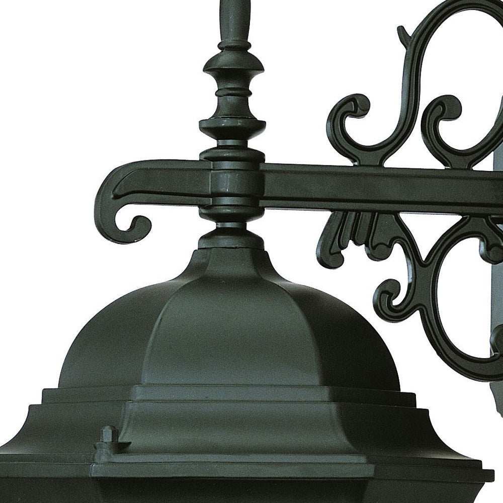Matte Black Domed Glass Hanging Lantern Wall Light - Homeroots - Flyclothing LLC