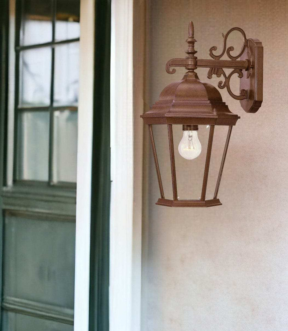 Brown Domed Hanging Lantern Wall Light - Homeroots - Flyclothing LLC