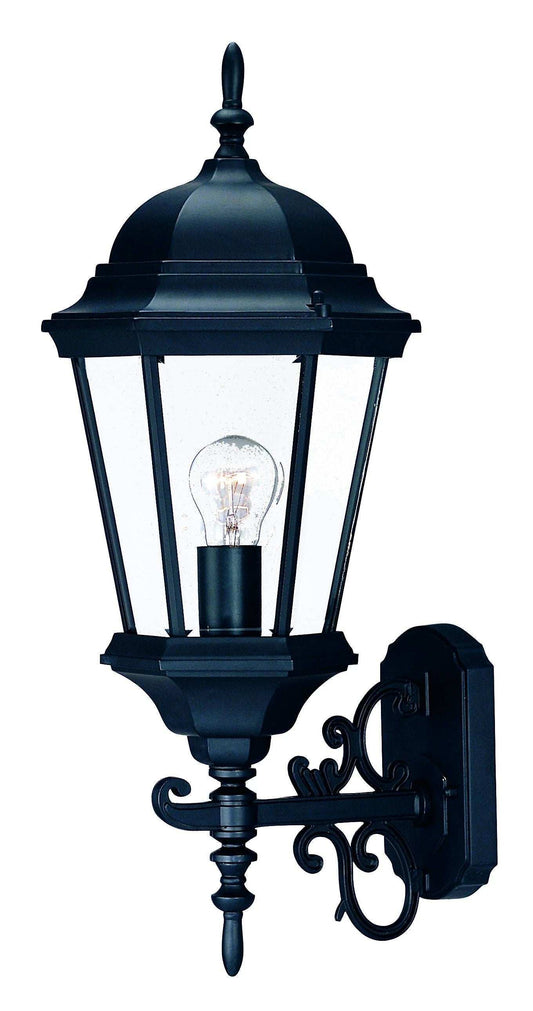 Matte Black Domed Glass Lantern Wall Light - Homeroots - Flyclothing LLC