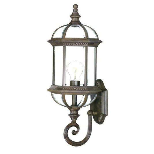 Antique Brown Cylindrical Lantern Wall Light - Homeroots - Flyclothing LLC