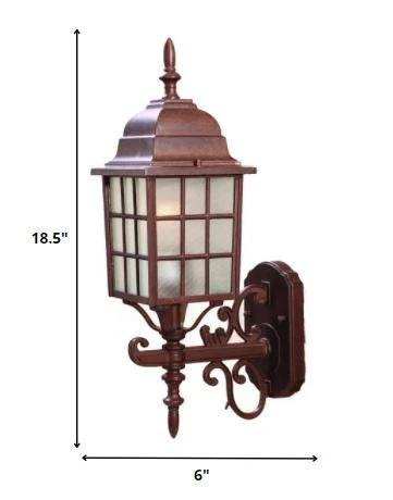 Dark Brown Window Pane Lantern Wall Sconce - Homeroots - Flyclothing LLC