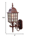 Dark Brown Window Pane Lantern Wall Sconce - Homeroots - Flyclothing LLC