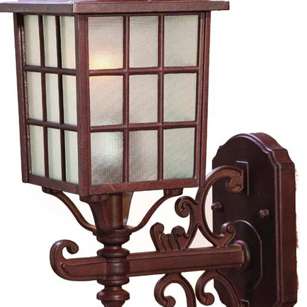 Dark Brown Window Pane Lantern Wall Sconce - Homeroots - Flyclothing LLC