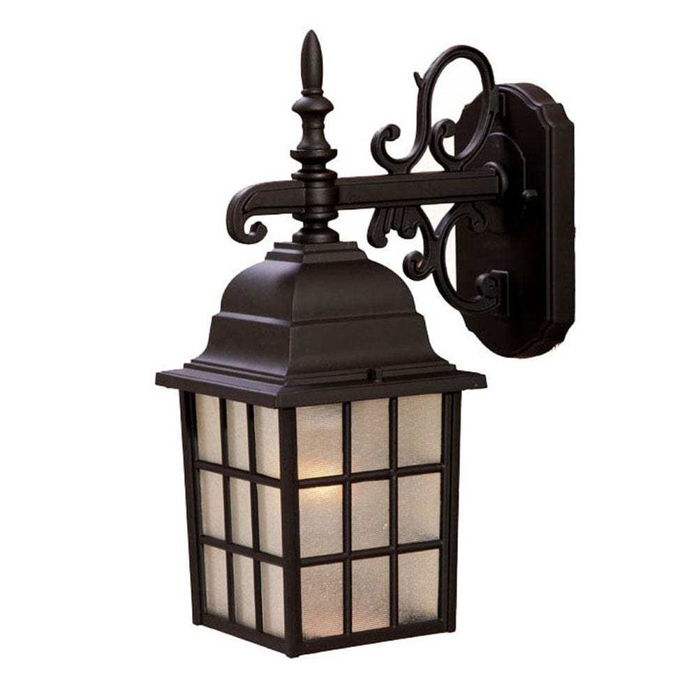 Dark Brown Window Pane Lantern Wall Light - Homeroots - Flyclothing LLC