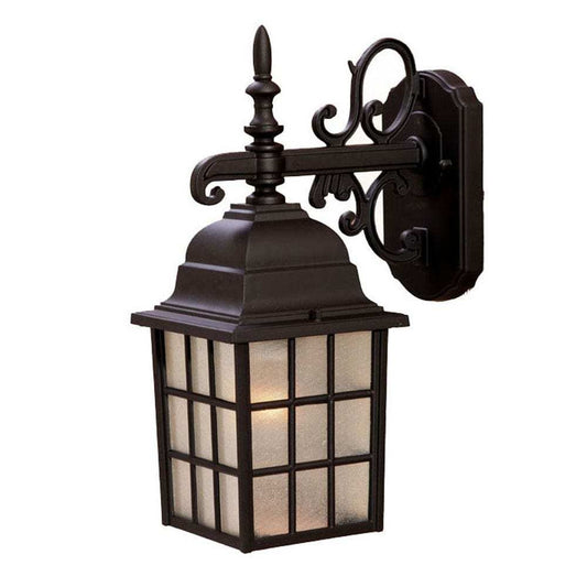 Dark Brown Window Pane Lantern Wall Light - Homeroots - Flyclothing LLC