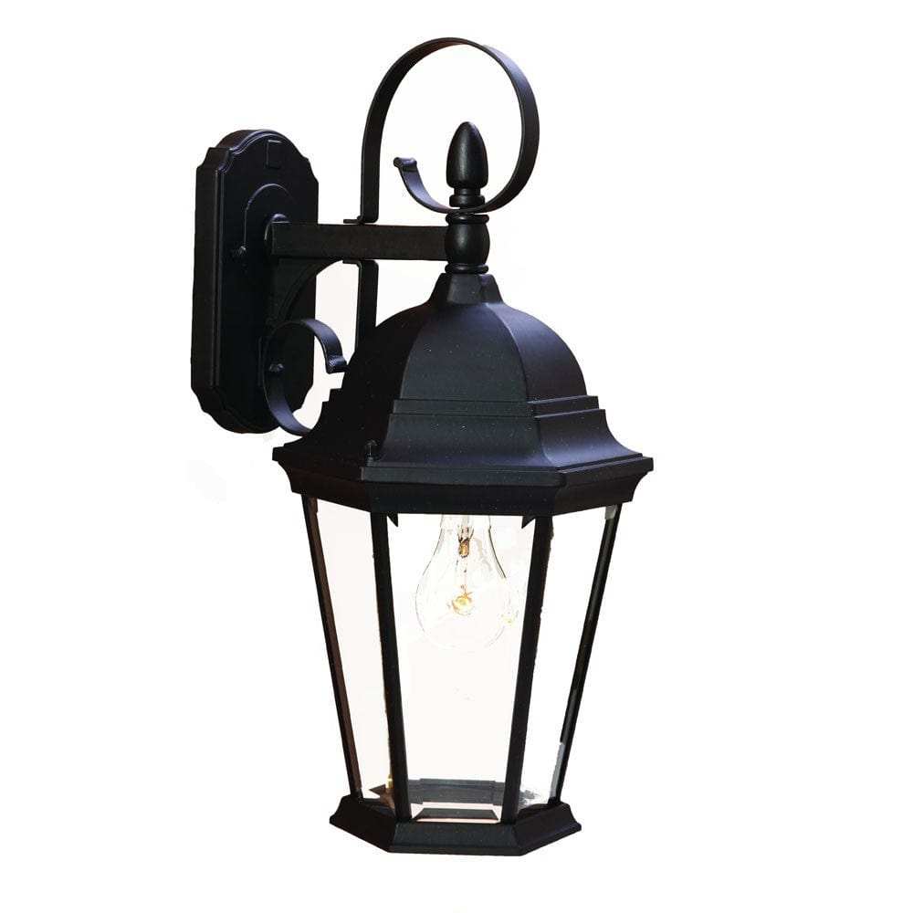 XL Matte Black Swing Arm Hanging Lantern Wall Light - Homeroots - Flyclothing LLC