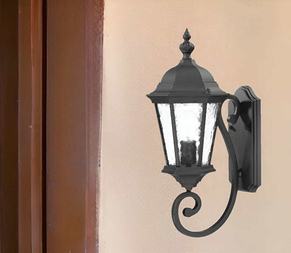 One Light Matte Black Carousel Lantern Wall Light - Homeroots - Flyclothing LLC