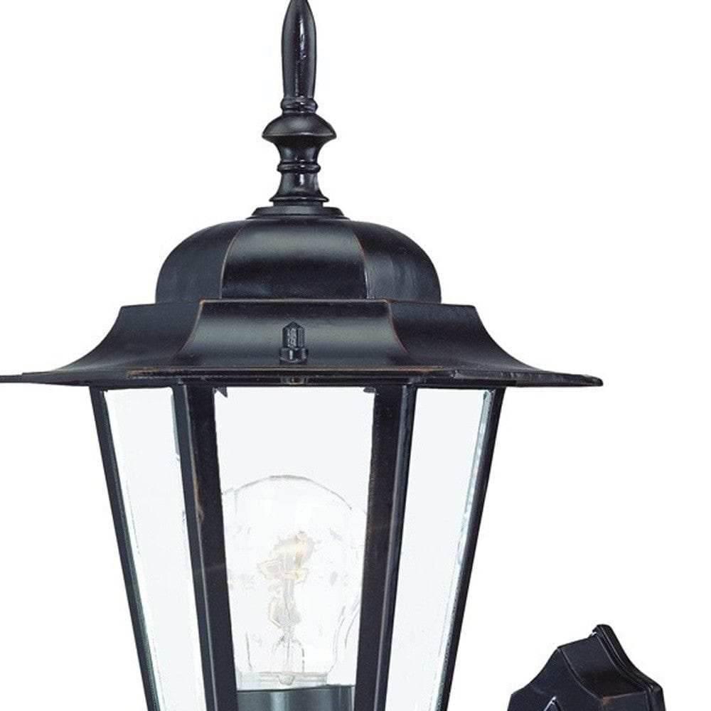 Antique Bronze Glass Lantern Wall Light - Homeroots - Flyclothing LLC