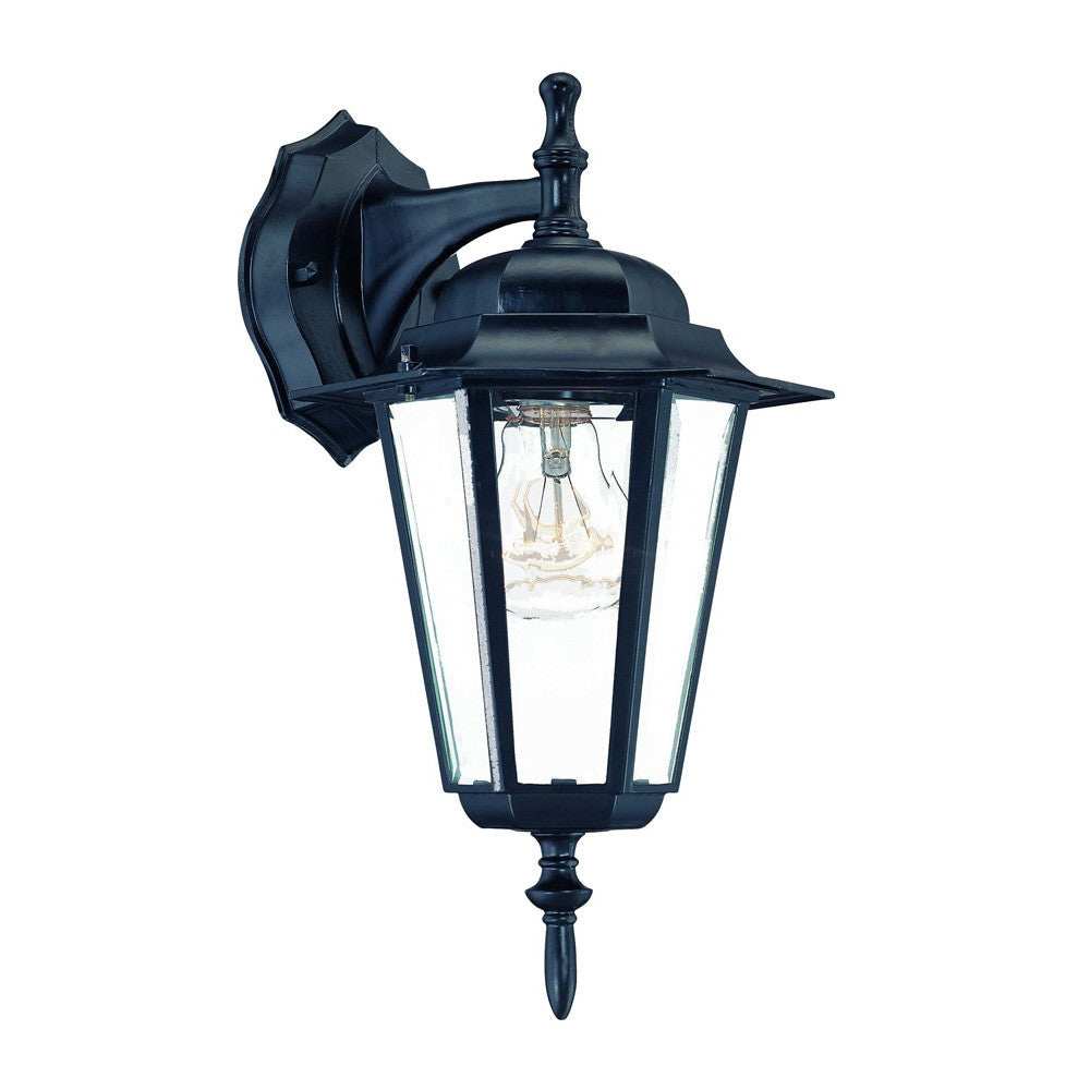 Matte Black Glass Hanging Lantern Wall Light - Homeroots - Flyclothing LLC