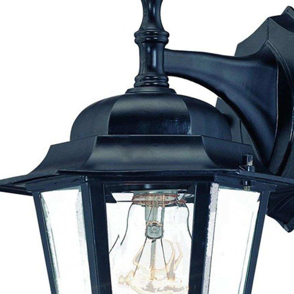 Matte Black Glass Hanging Lantern Wall Light - Homeroots - Flyclothing LLC