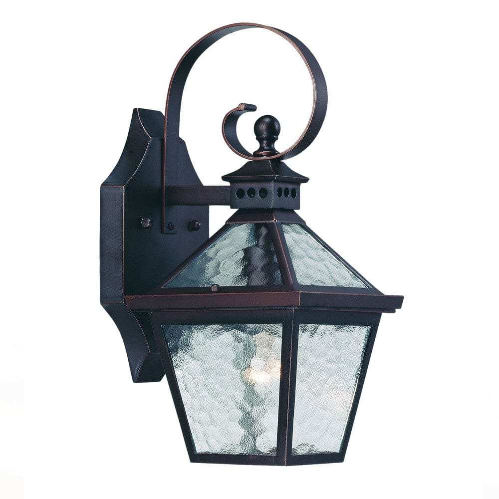 Two Light Antique Bronze Hammered Glass Wall Light - Homeroots - Flyclothing LLC