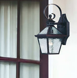 Two Light Antique Bronze Hammered Glass Wall Light - Homeroots - Flyclothing LLC