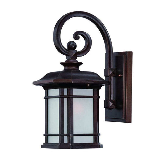 Antique Bronze Frosted Linen Glass Lantern Wall Light - Homeroots - Flyclothing LLC