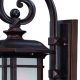 Antique Bronze Frosted Linen Glass Lantern Wall Light - Homeroots - Flyclothing LLC