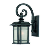 Matte Black Frosted Linen Glass Lantern Wall Light - Homeroots - Flyclothing LLC