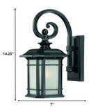 Matte Black Frosted Linen Glass Lantern Wall Light - Homeroots - Flyclothing LLC