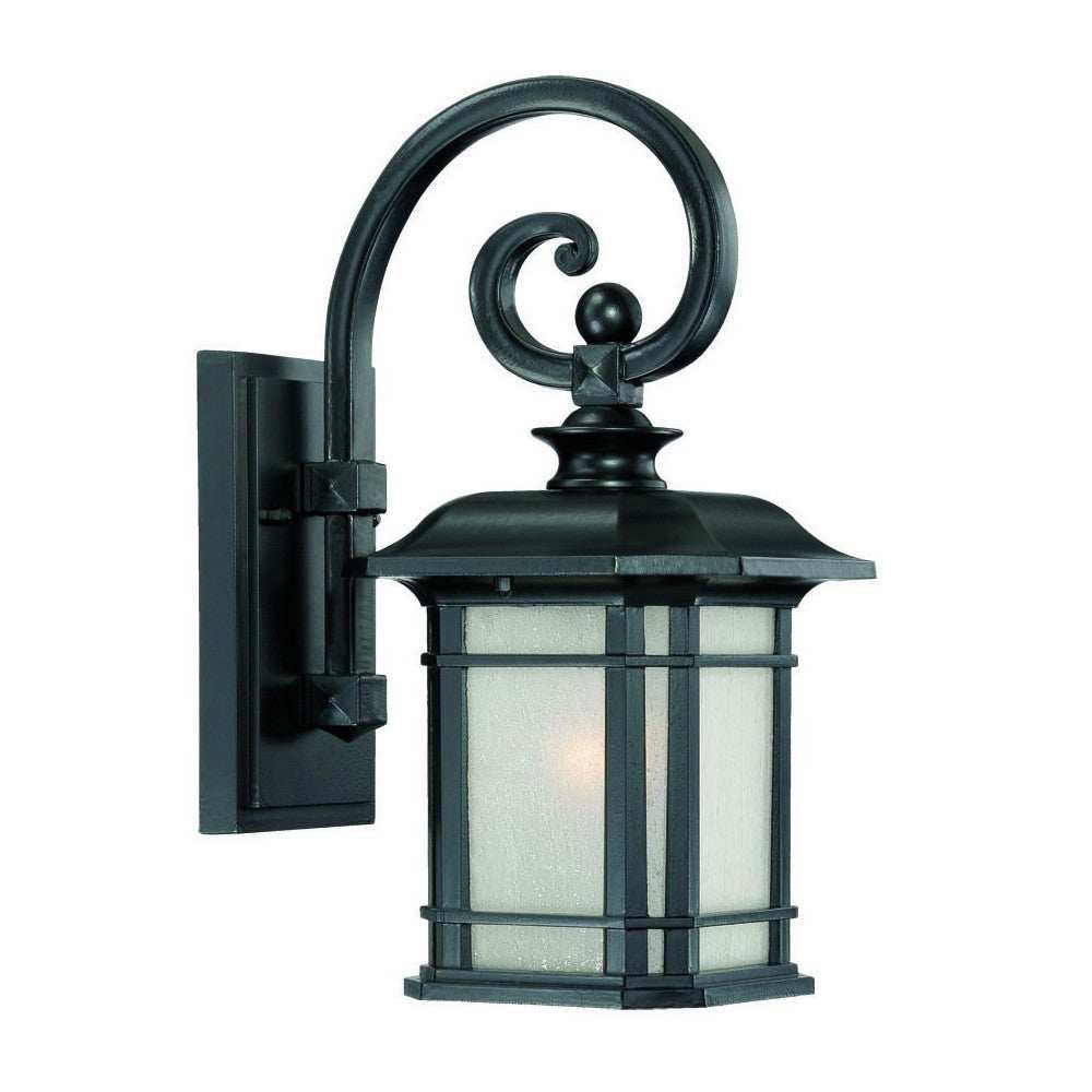 Matte Black Frosted Linen Glass Lantern Wall Light - Homeroots - Flyclothing LLC