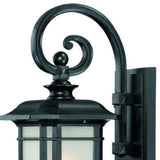 Matte Black Frosted Linen Glass Lantern Wall Light - Homeroots - Flyclothing LLC