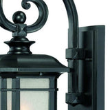 Matte Black Frosted Linen Glass Lantern Wall Light - Homeroots - Flyclothing LLC