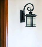 Matte Black Frosted Linen Glass Lantern Wall Light - Homeroots - Flyclothing LLC