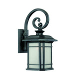 XL Matte Black Frosted Linen Glass Lantern Wall Light - Homeroots - Flyclothing LLC