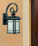 XL Matte Black Frosted Linen Glass Lantern Wall Light - Homeroots - Flyclothing LLC