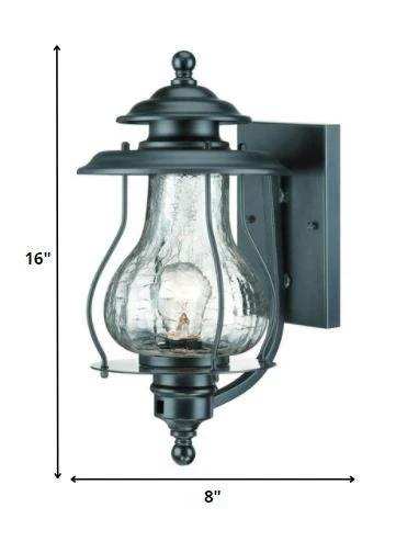 Matte Black Oil Lantern Wall Light - Homeroots - Flyclothing LLC