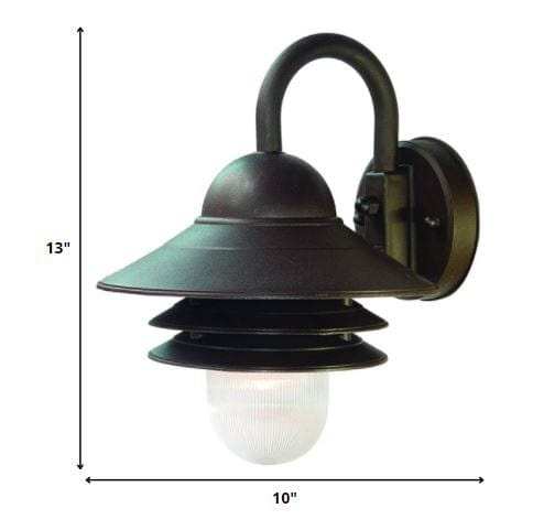 Antique Bronze Three Tier Lamp Shade Outdoor Wall Light - Homeroots - Flyclothing LLC