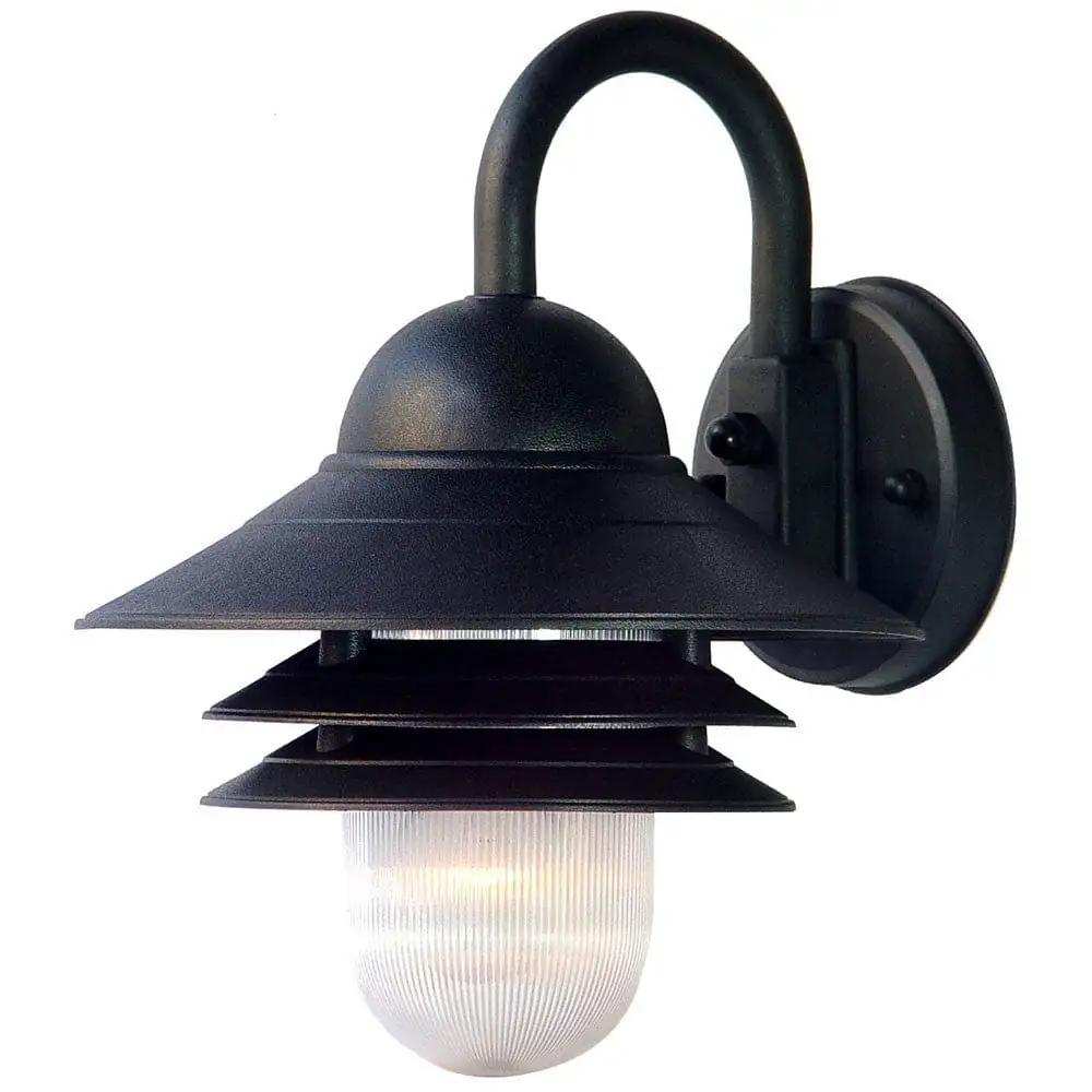Matte Black Three Tier Lamp Shade Outdoor Wall Light - Homeroots - Flyclothing LLC