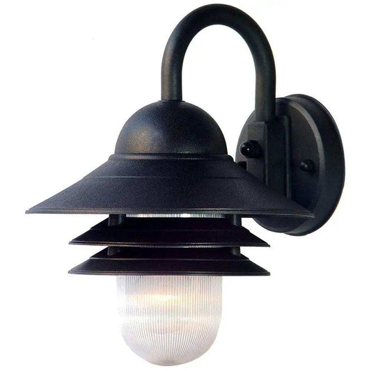 Matte Black Three Tier Lamp Shade Outdoor Wall Light - Homeroots - Flyclothing LLC