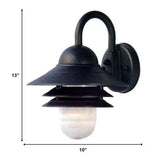 Matte Black Three Tier Lamp Shade Outdoor Wall Light - Homeroots - Flyclothing LLC