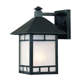 Petite Matte Black Frosted Glass Lantern Wall Light - Homeroots - Flyclothing LLC