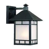 Petite Matte Black Frosted Glass Lantern Wall Light - Homeroots - Flyclothing LLC