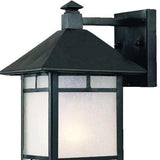 Petite Matte Black Frosted Glass Lantern Wall Light - Homeroots - Flyclothing LLC