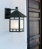 Petite Matte Black Frosted Glass Lantern Wall Light - Homeroots - Flyclothing LLC