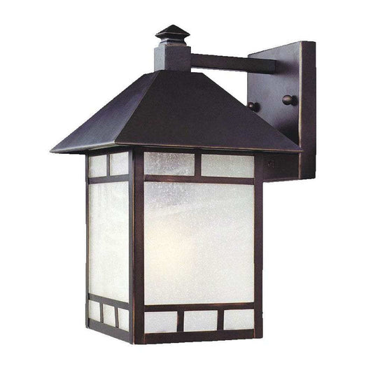 Antique Bronze Frosted Glass Lantern Wall Light - Homeroots - Flyclothing LLC