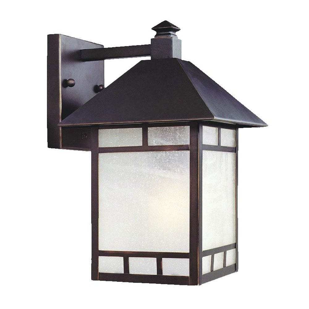 Antique Bronze Frosted Glass Lantern Wall Light - Homeroots - Flyclothing LLC