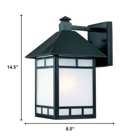 Matte Black Frosted Glass Lantern Wall Light - Homeroots - Flyclothing LLC