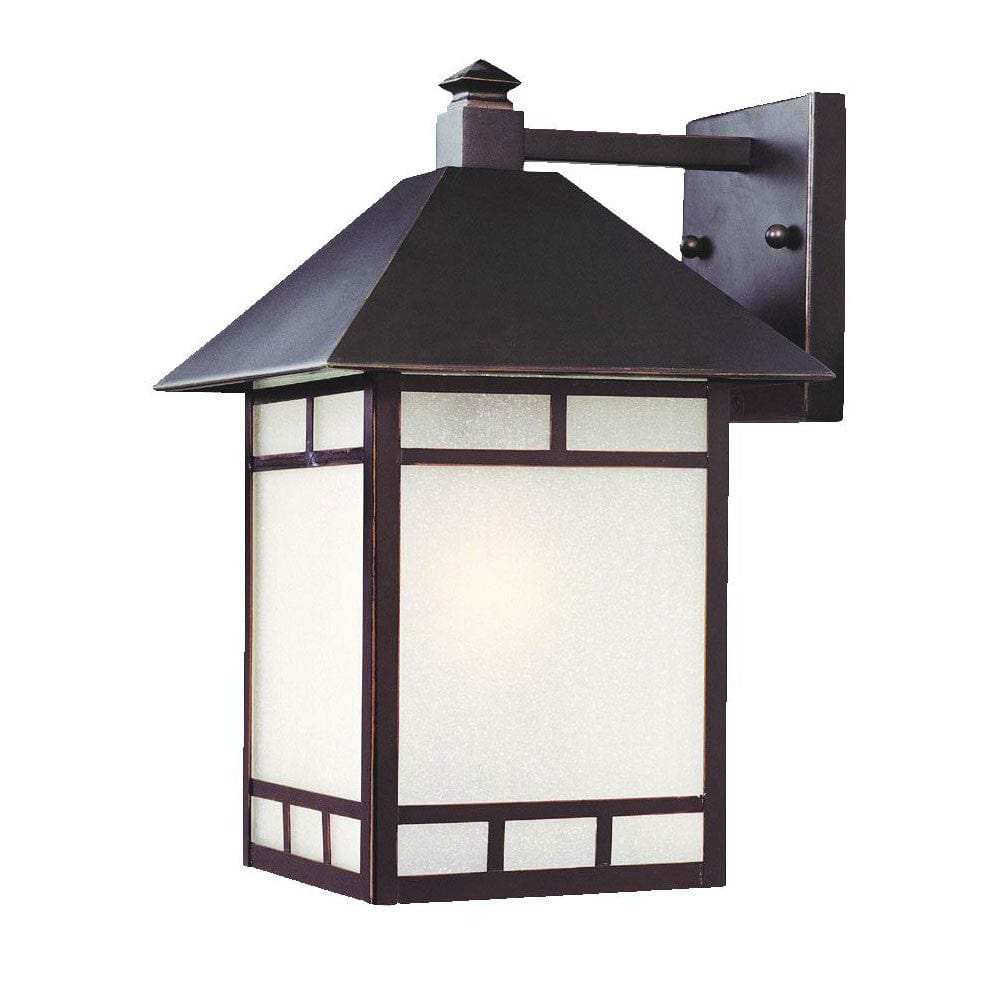 XL Antique Bronze Frosted Glass Lantern Wall Light - Homeroots - Flyclothing LLC